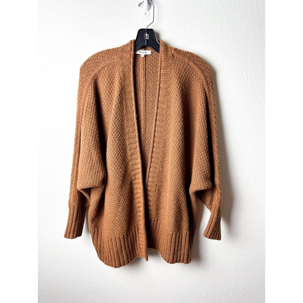 Madewell Brown Open Front Cardigan Sweater Women's Small Alpaca Blend Cozy Knit